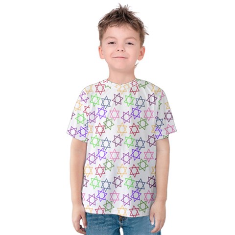 Star Space Color Rainbow Pink Purple Green Yellow Light Neons Kids  Cotton Tee by Mariart