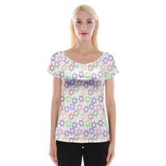 Star Space Color Rainbow Pink Purple Green Yellow Light Neons Women s Cap Sleeve Top by Mariart