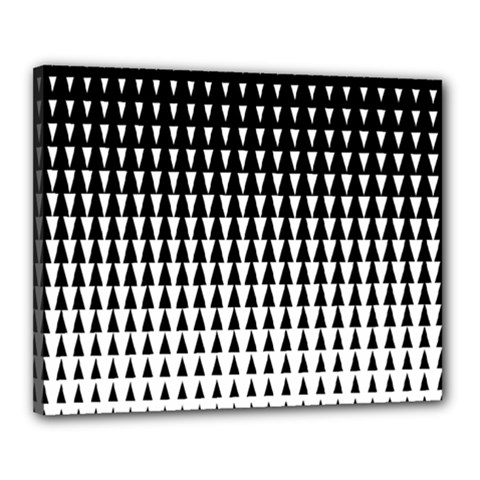 Triangle Black White Wave Chevron Canvas 20  X 16 