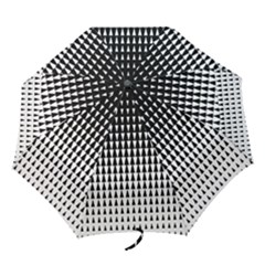 Triangle Black White Wave Chevron Folding Umbrellas