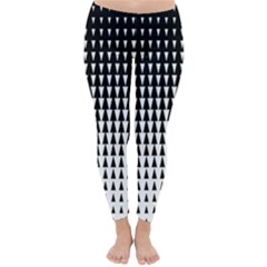 Triangle Black White Wave Chevron Classic Winter Leggings