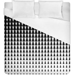 Triangle Black White Wave Chevron Duvet Cover (king Size) by Mariart