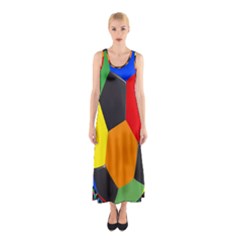 Team Soccer Coming Out Tease Ball Color Rainbow Sport Sleeveless Maxi Dress by Mariart
