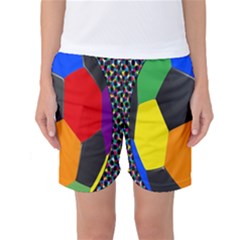 Team Soccer Coming Out Tease Ball Color Rainbow Sport Women s Basketball Shorts by Mariart