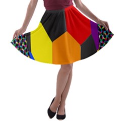 Team Soccer Coming Out Tease Ball Color Rainbow Sport A-line Skater Skirt by Mariart