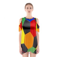 Team Soccer Coming Out Tease Ball Color Rainbow Sport Shoulder Cutout One Piece