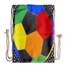Team Soccer Coming Out Tease Ball Color Rainbow Sport Drawstring Bag (large) by Mariart