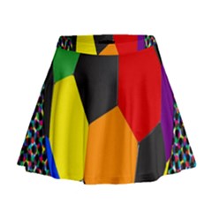 Team Soccer Coming Out Tease Ball Color Rainbow Sport Mini Flare Skirt by Mariart