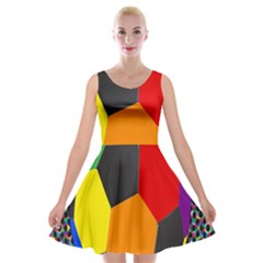 Team Soccer Coming Out Tease Ball Color Rainbow Sport Velvet Skater Dress by Mariart