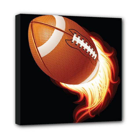 Super Football American Sport Fire Mini Canvas 8  X 8 