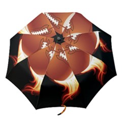 Super Football American Sport Fire Folding Umbrellas by Mariart