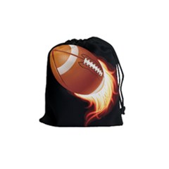 Super Football American Sport Fire Drawstring Pouches (medium)  by Mariart