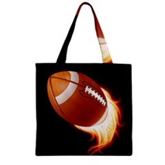 Super Football American Sport Fire Zipper Grocery Tote Bag by Mariart