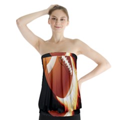 Super Football American Sport Fire Strapless Top by Mariart