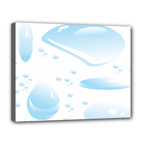 Water Drops Bubbel Rain Blue Circle Canvas 14  X 11  by Mariart