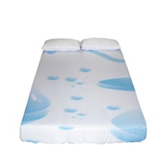 Water Drops Bubbel Rain Blue Circle Fitted Sheet (full/ Double Size) by Mariart