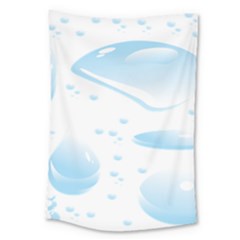 Water Drops Bubbel Rain Blue Circle Large Tapestry by Mariart