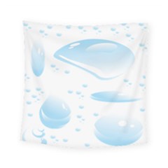 Water Drops Bubbel Rain Blue Circle Square Tapestry (small)