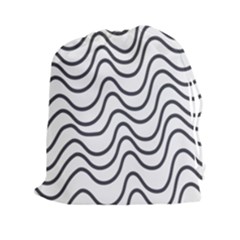 Wave Waves Chefron Line Grey White Drawstring Pouches (xxl) by Mariart