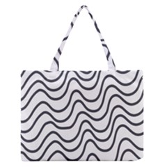 Wave Waves Chefron Line Grey White Medium Zipper Tote Bag by Mariart
