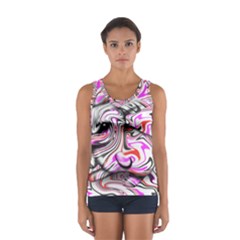 Wave Waves Chevron Rabbit Color Rainbow Pink Red Purple Animals Women s Sport Tank Top  by Mariart