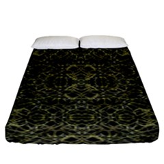 Golden Geo Tribal Pattern Fitted Sheet (king Size) by dflcprints