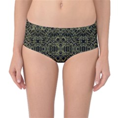 Golden Geo Tribal Pattern Mid-waist Bikini Bottoms by dflcprintsclothing