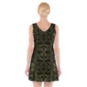 Golden Geo Tribal Pattern V-Neck Sleeveless Skater Dress View2