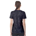 Black Romantic Flower Pattern Denim Women s Sport Mesh Tee View2