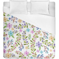 Twigs And Floral Pattern Duvet Cover (king Size)