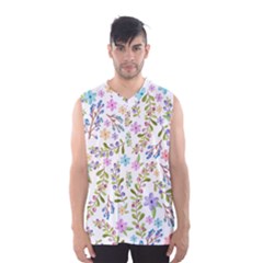 Twigs And Floral Pattern Men s Basketball Tank Top by Coelfen