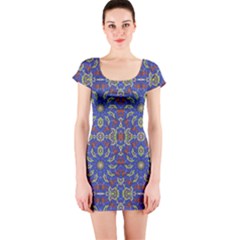 Colorful Ethnic Design Short Sleeve Bodycon Dress by dflcprintsclothing