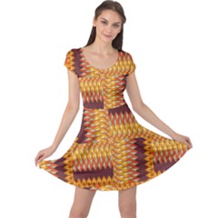 Geometric Pattern Cap Sleeve Dresses by linceazul