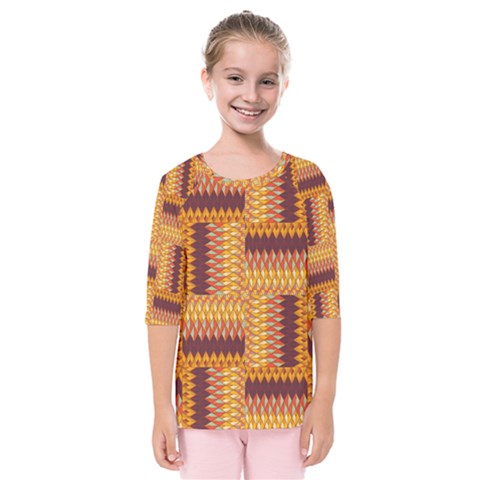 Geometric Pattern Kids  Quarter Sleeve Raglan Tee by linceazul