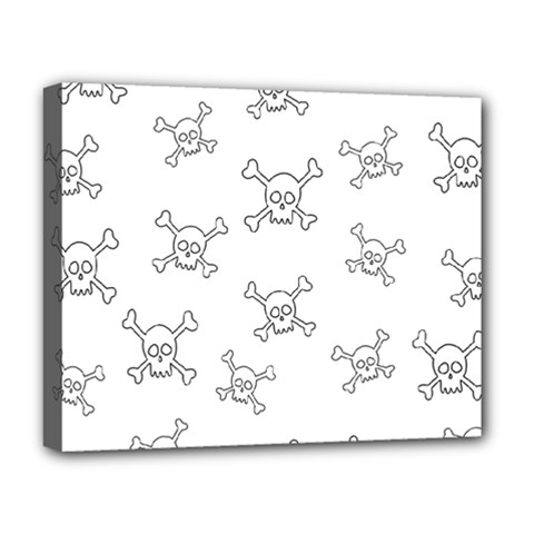Skull Pattern Deluxe Canvas 20  X 16   by ValentinaDesign