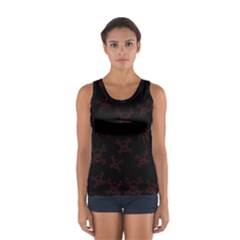 Skull Pattern Women s Sport Tank Top  by ValentinaDesign