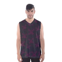 Skull Pattern Men s Basketball Tank Top by ValentinaDesign