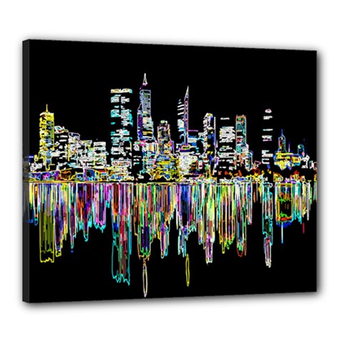 City Panorama Canvas 24  X 20  by Valentinaart