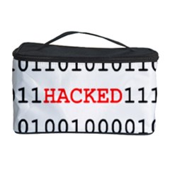 Binary Black Cyber Data Digits Cosmetic Storage Case by Nexatart