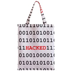 Binary Black Cyber Data Digits Zipper Classic Tote Bag by Nexatart