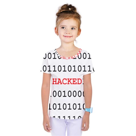 Binary Black Cyber Data Digits Kids  One Piece Tee by Nexatart