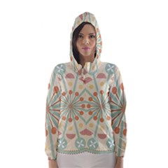 Blue Circle Ornaments Hooded Wind Breaker (Women)