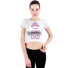 Crazy Pageant Dad Crew Neck Crop Top by Valentinaart