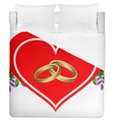 Heart Flowers Ring Duvet Cover (queen Size) by Nexatart