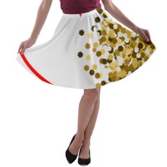 Heart Transparent Background Love A-line Skater Skirt by Nexatart