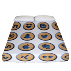 Social Media Icon Icons Social Fitted Sheet (california King Size) by Nexatart