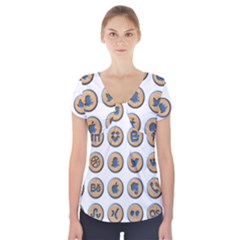 Social Media Icon Icons Social Short Sleeve Front Detail Top