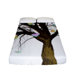 Tree Fantasy Magic Hearts Flowers Fitted Sheet (full/ Double Size)
