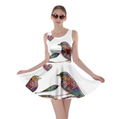 Birds Abstract Exotic Colorful Skater Dress by Nexatart