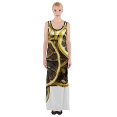 Lemon Dried Fruit Orange Isolated Maxi Thigh Split Dress